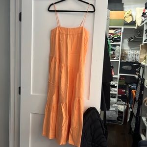 Abercrombie orange linen maxi size small P